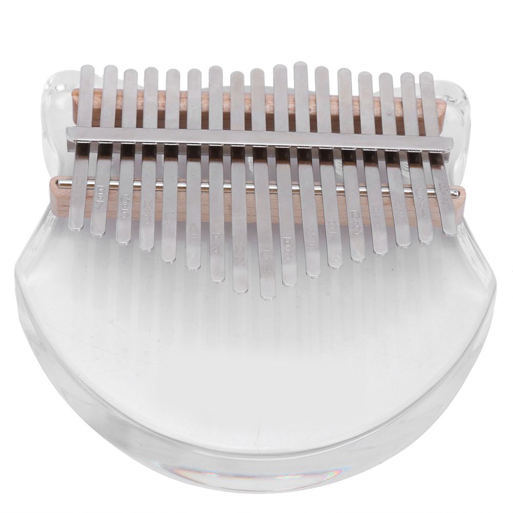 17‑Key Kalimba Thumb Keyboard Instrument with Bag and Tuning Hammer Musical Instrument GiftTransparent