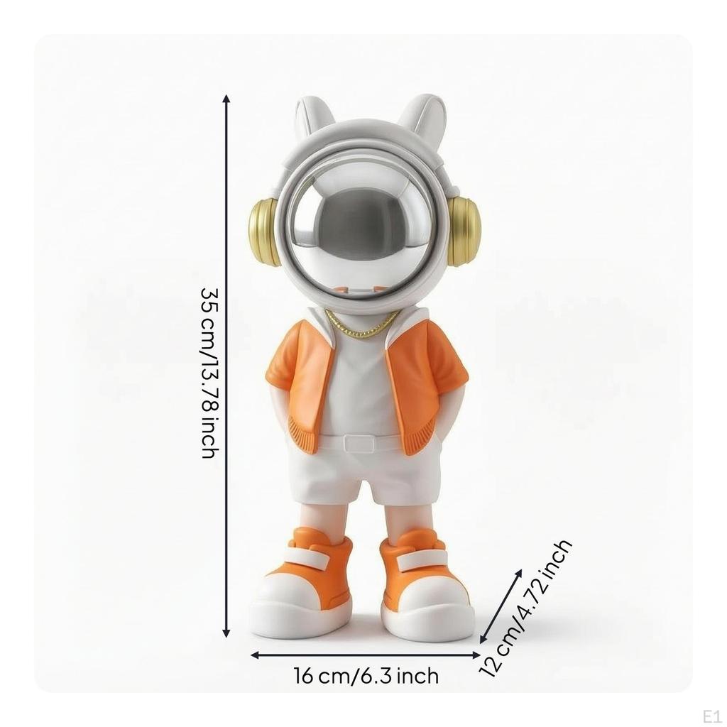 Dekorace astronauta s helmou, pryskyřičná soška, stolní figurka pro sběratele, do kanceláře,