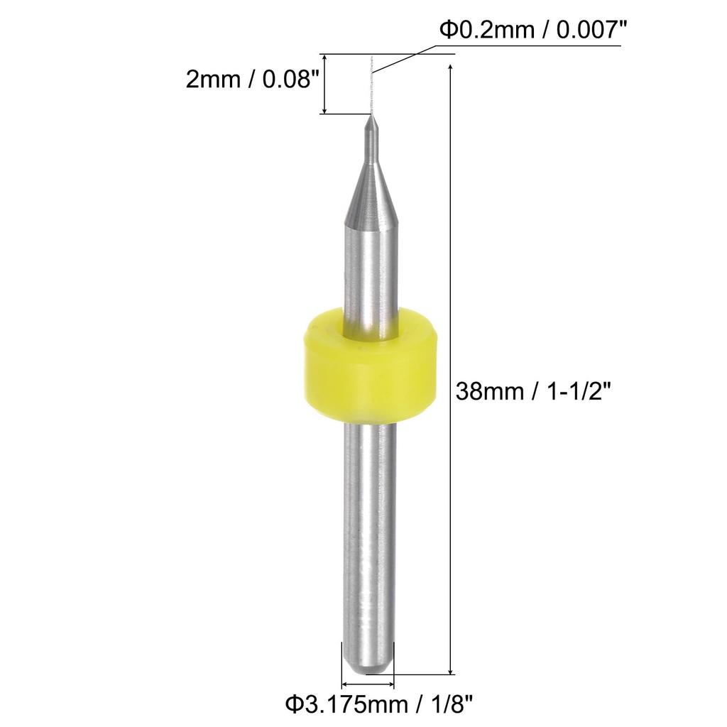 uxcell PCB Drill Tungsten Rotary CNC Printed Circuit Micro Drill Pack of 40 Bits, 0.2mm Carbide, Tool, Jewelry, Engraving, Board, Bits, 1/8" Shank,