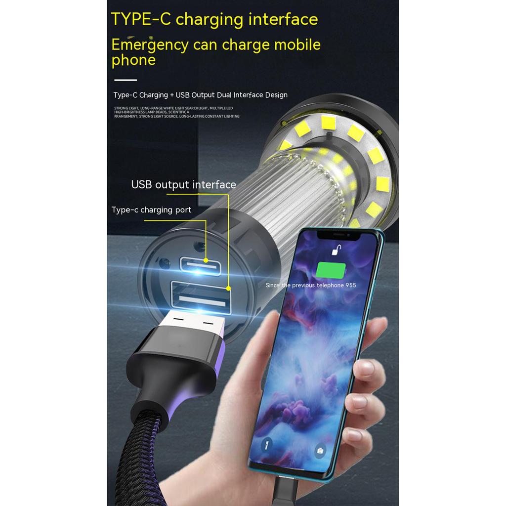 Rechargeable Camping Lantern Light Portable Magnet Emergency Lighting Hanging Tent Lamp Powerful Work Light