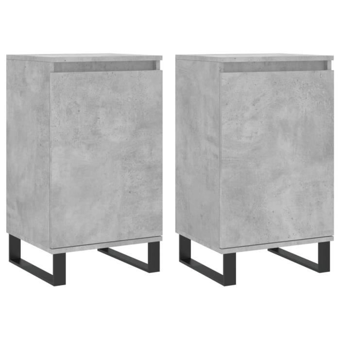 VidaXL Buffets 2 Pcs Concrete Grey 40x35x70 Cm Engineered Wood 831077