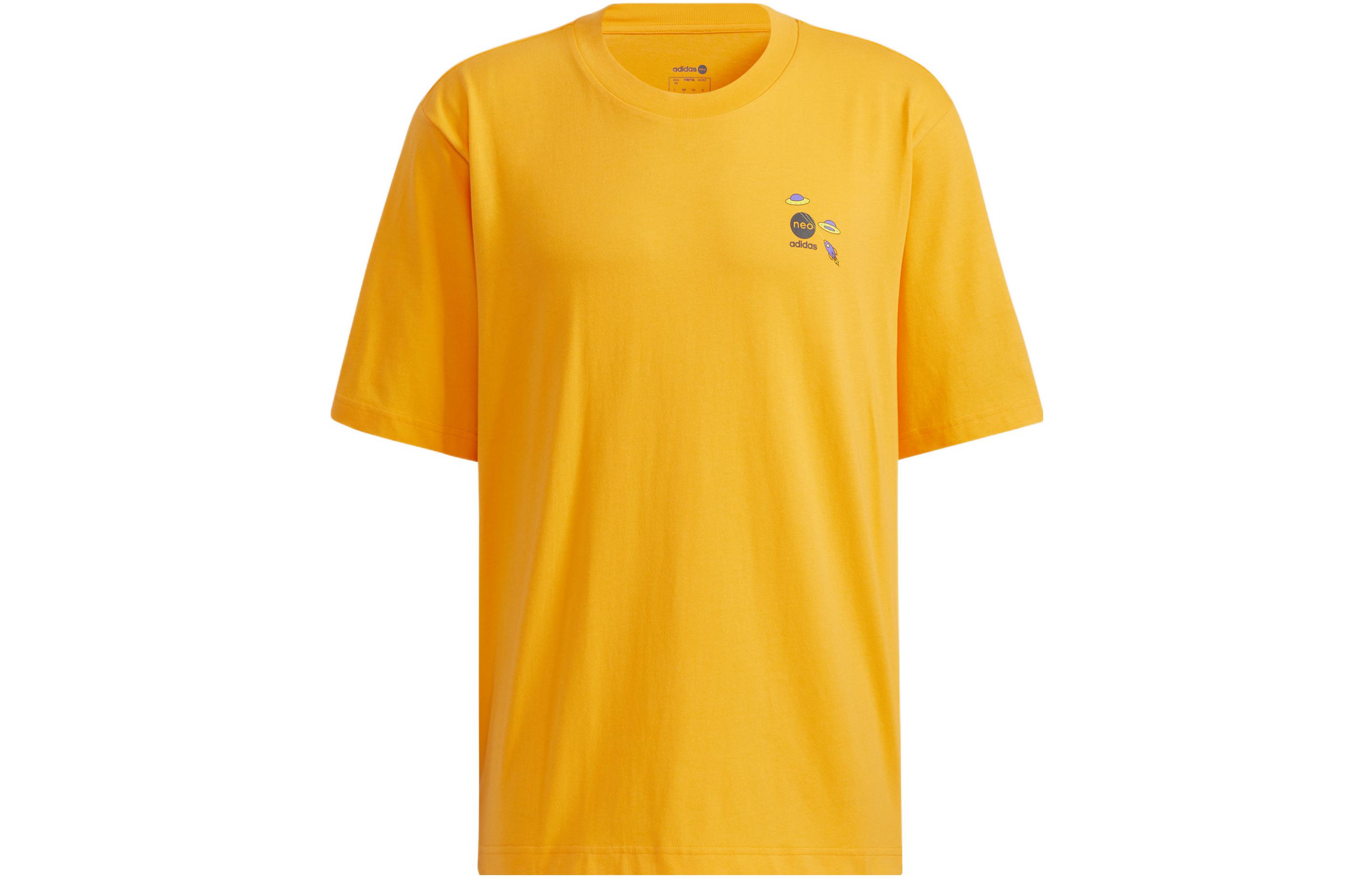 Adidas Neo T Shirt Unisex Orange Yellow HC9749 L
