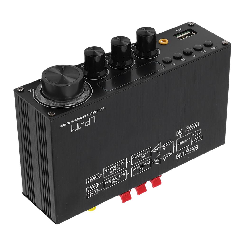 2.1 Channel Stereo Amplifier Bluetooth 5.1 HiFi Digital Subwoofer Amplifier Receiver with Remote Control for Home
