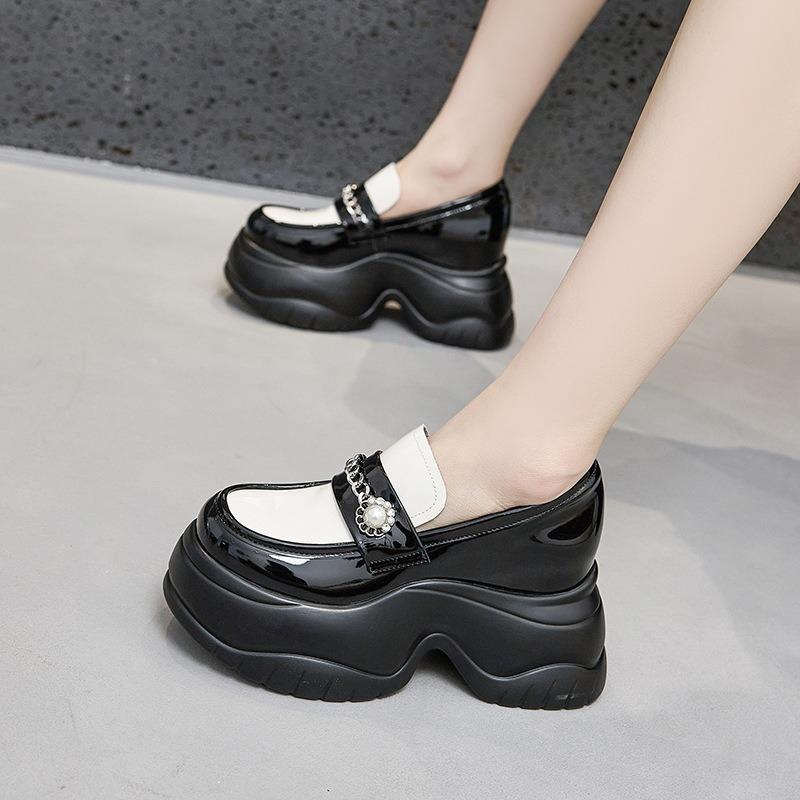 Fashion 9cm New Microfiber Leather Summer High Brand Spring Autumn Platform Wedge Women Chunky Sneaker Pumps Fashion Pumps Shoes