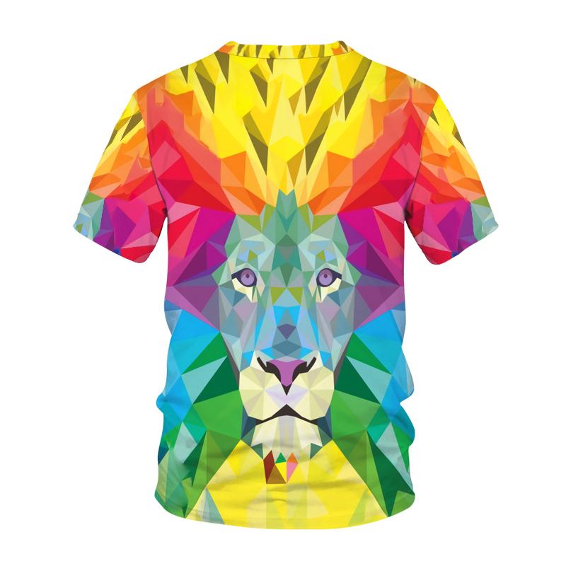 Summer Lion Tiger T shirt Animal 3d Print Men Women Fashion O-Neck Tshirts Male Top