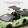 1:32 Scale SVJ63 Revuelto Sports Car Model Toy Alloy Body Rubber Tires Sound Light Supercar Models Kids Collection Presents