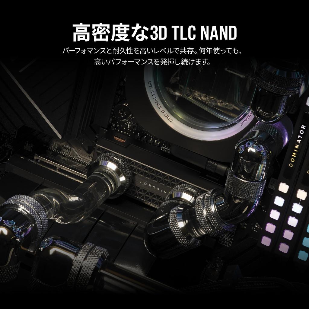 CORSAIR MP700 PRO Hydro X Series Gen5 X4 NVMe TLC NAND with Water 2280 DirectStorage Up To [PCIe 2.0 M.2 SSD] High-Density Pre-Installed Block, M.2