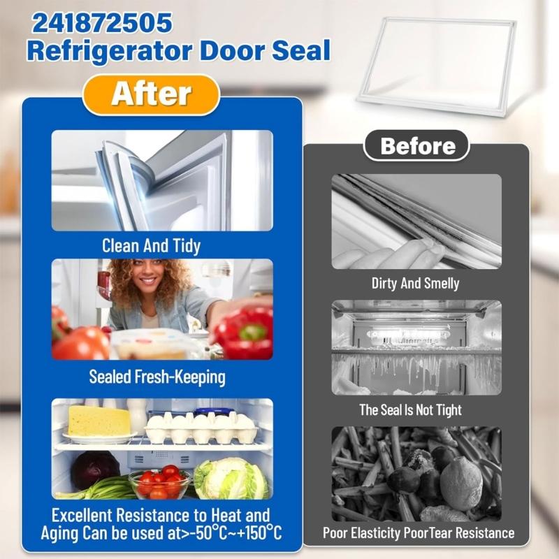 Freezer Door Gasket Alternative 28.4 X 20.8 Inches White For Numerous Models Quick Installation Guide Included