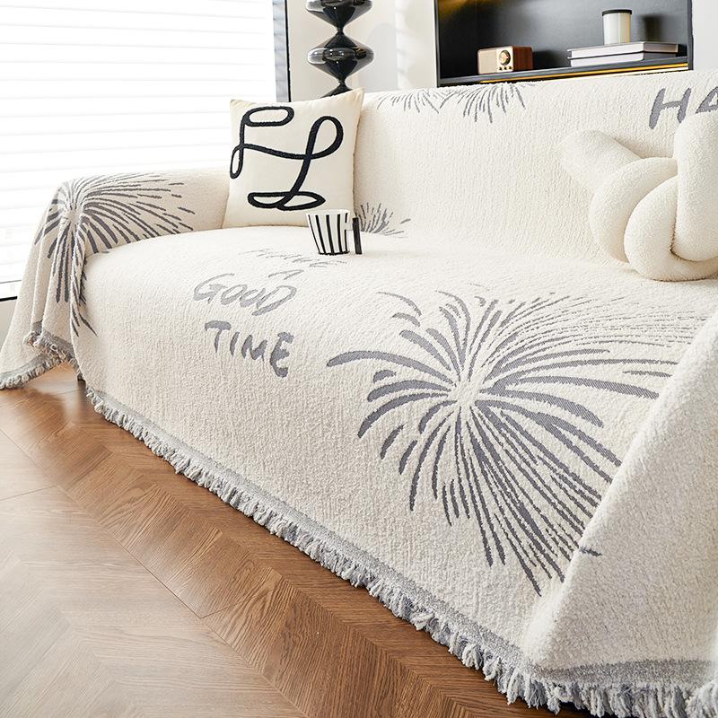 

Скандинавский простой фейерверк, диванное полотенце, синель, не царапающая диванная подушка, полная ткань, универсальный чехол, зимний чехол 180*180cm