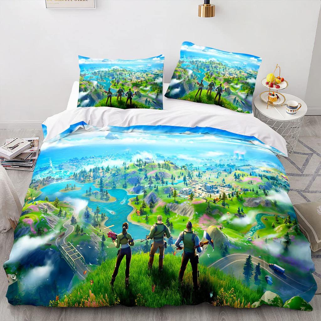 Fortnite Digital Printing Quilt Set Three-Piece Game Themed Home Textiles