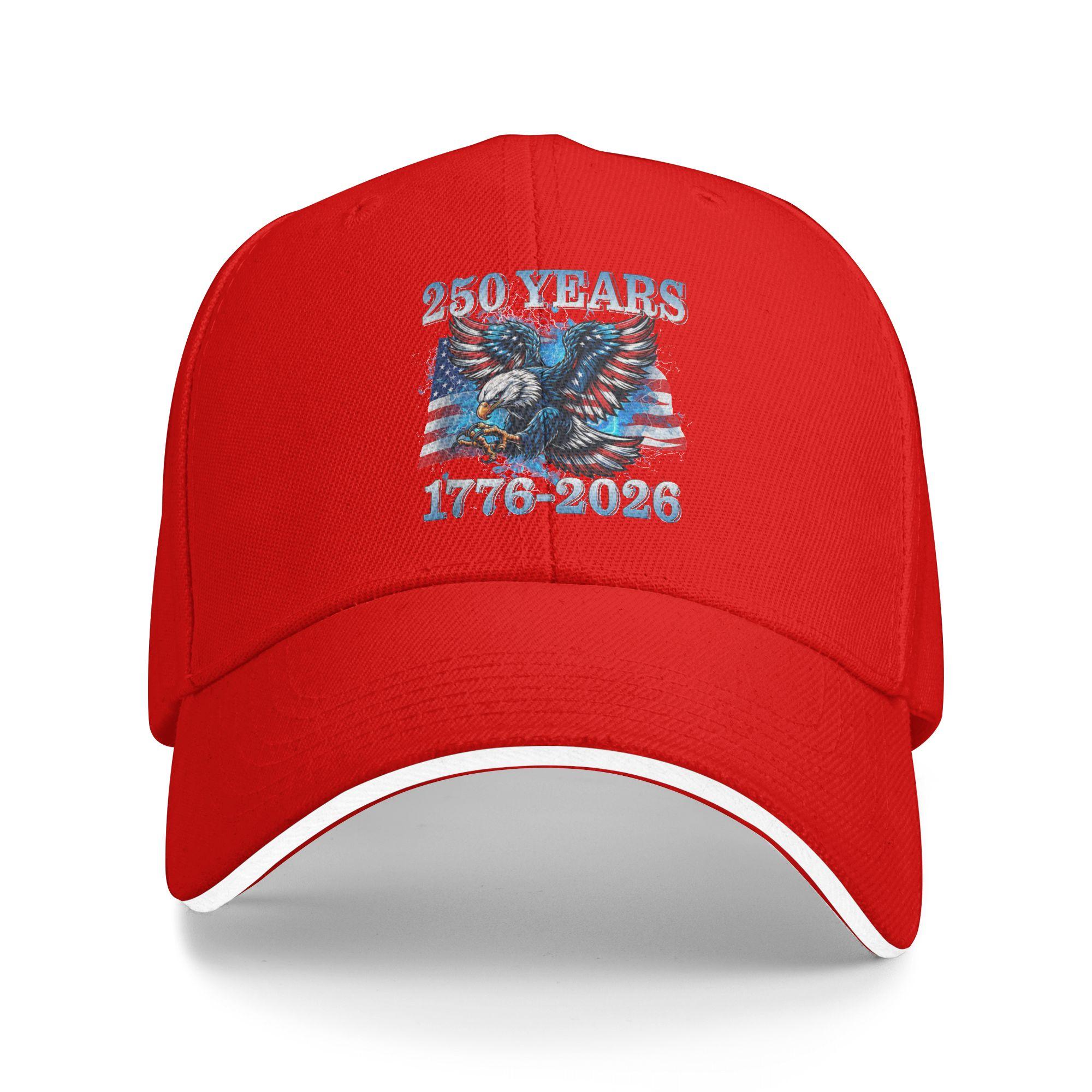 

Spring USA 250 Years 1776 2026 Eagle American Flag Baseball Cap Running Hippie Street Style Print Trucker Hat Men Baseball Caps As Picture красный