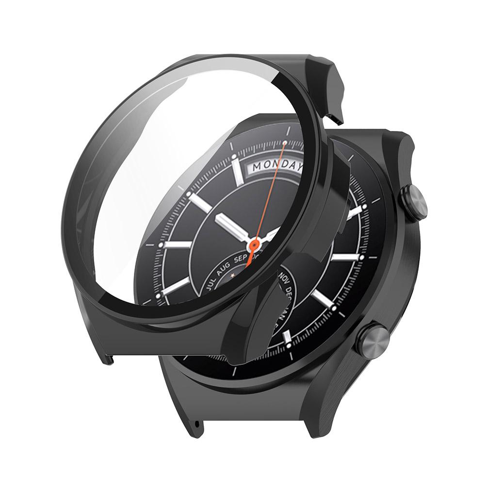 PC Frame Tempered Glass Case Compatible for Xiaomi Watch S1 Smartwatch Shockproof Protective Case