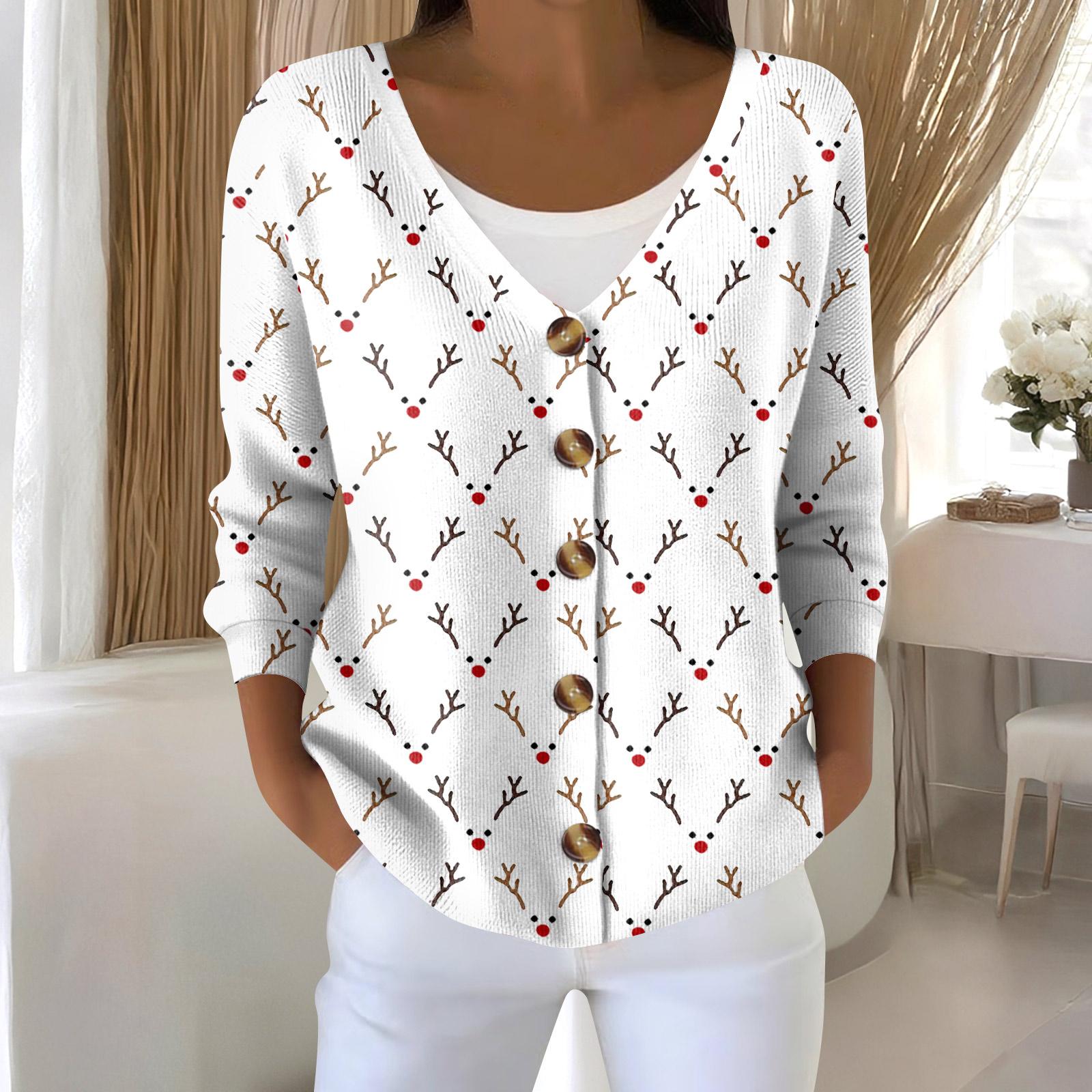 

Женская мода с длинным рукавом, рождественский принт «Снеговик-снежинка», куртка, кардиган XL