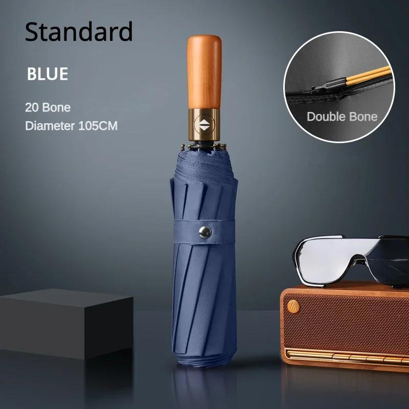 

Ветрозащитный 32-спицевый деловой зонт для мужчин, полностью автоматическая деревянная ручка, большой складной, водонепроницаемый солнцезащитный роскошный зонт