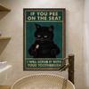 Retro Kitten Cartoon Canvas Painting Bathroom Toilet Poster Toilet Children's Room Decoration Painting for Modern Living Room Asian Style Home Decor