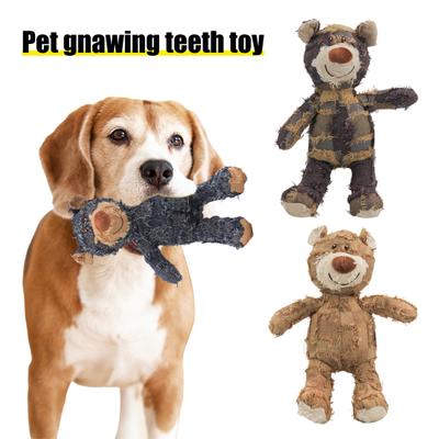 Giocattolo cigolante da masticare per cani Orsetto di peluche interattivo con suono Indistruttibile per cani