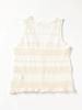 Ray Beams S/S Knit Vest, Striped Lace Knit Vest, Women's, Red, One Size