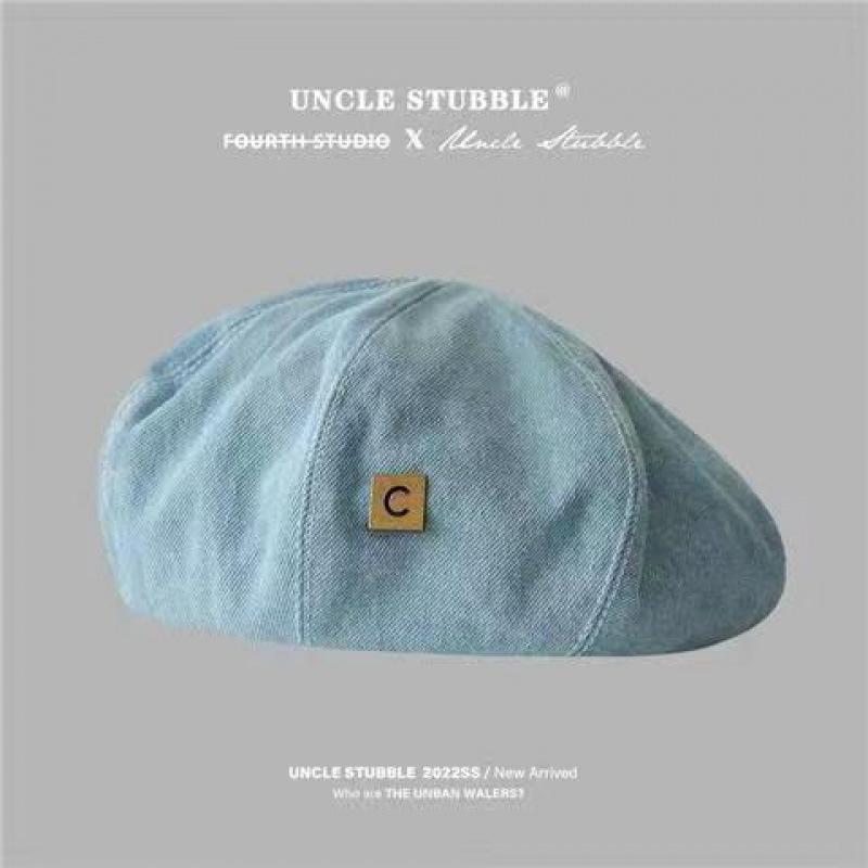 Painter Hat Retro Denim Beret Girls Versatile Fashion Show Face Small Bud Hat