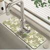 1 Stück saugfähige Matte für Waschbecken mit Blumenmuster, Drainage-Pad, Küchenspüle, Arbeitsplatten-Abfluss-Pad, Kieselgur-Schlammwaschbecken, zuschneidbares, schnell trocknendes Pad