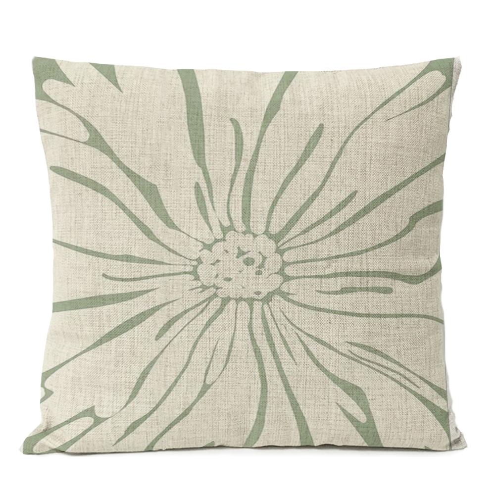 Boho Geometric Leaves Floral Pillow Case Home Decor Moon Sun Flowers Linen Throw Cushion Cover Decoration Sofa Pillowcase