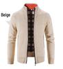 2024 Men's Autumn/Winter Stand-Up Collar Fleece-Lined Cardigan Sweater