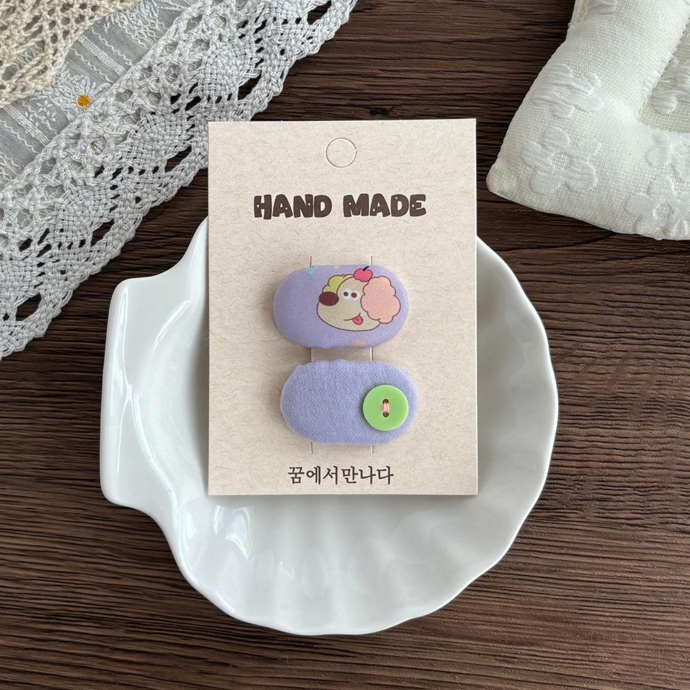 Koreanische karierte florale Haarspangen für Mädchen