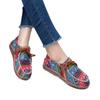 2025 Außenhandel Übergröße Ethno-Stil Schnürschuhe Damen Low-Top Farbe Graffiti Canvas Flachsohle Einzelne Schuhe Explosion