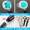 LED Temperature Sensor Shower Head With Stop Button 3/7 Colors Changes Turbo Propeller High Pressure Negative Ion Filter Shower