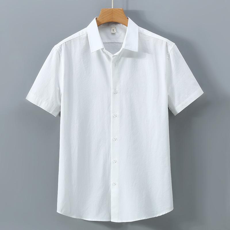 Simple Style Summer Tops Soft and Comfortable 100 Cotton Fabric Short Sleeve Shirt Korean Daily Casual Shirt Versatile