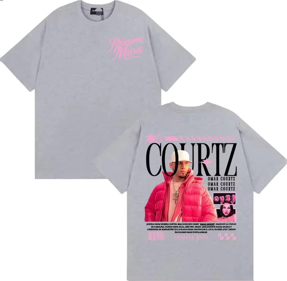2026 Rapper Omar Courtz Primera Musa Tour Tshirt Men Women Clothing Hip Hop Vintage Tee Shirt Casual High Quality Tees Unisex