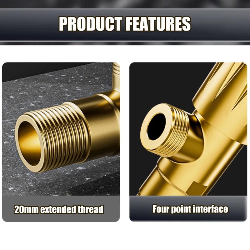 Brass 1/2inch Water Stop Valves Universals Water Flows Control Valves Hot/Cold Water Turn Angle Stop Valves