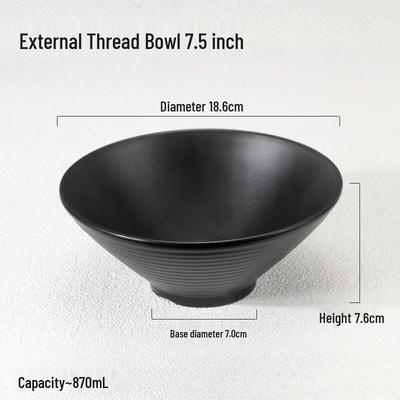ZISIZ Large Black Noodle Bowl