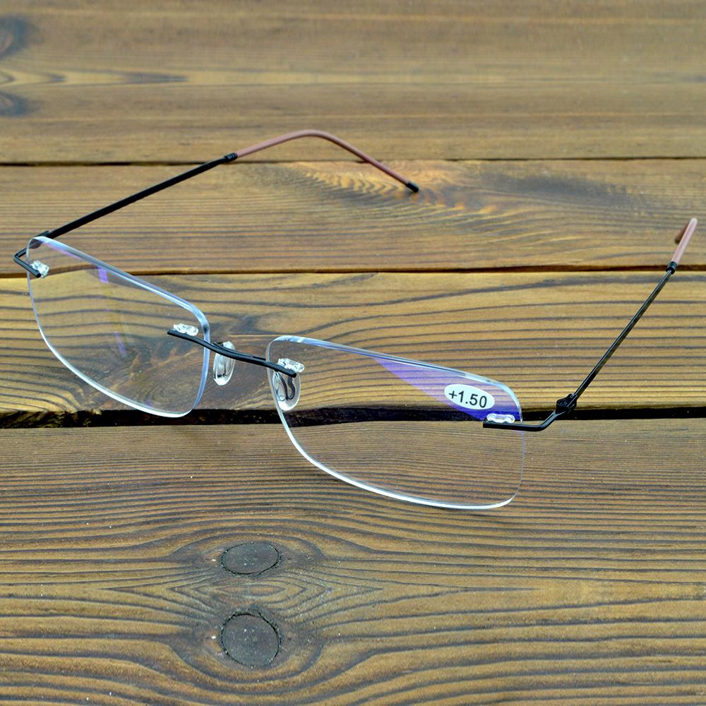 Rimless Titanium Alloy Spectacles 12-layer Coating Progressive Multifocal Lenses See Near N Far Reading Glasses +0.75 To +4