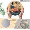 2D Flat 1pc, 8x8 In, Independence Day Celebration Themed Round Aluminum Metal Sign; Front Door Porch, Living Room, Bedroom Home Decor, Country Style