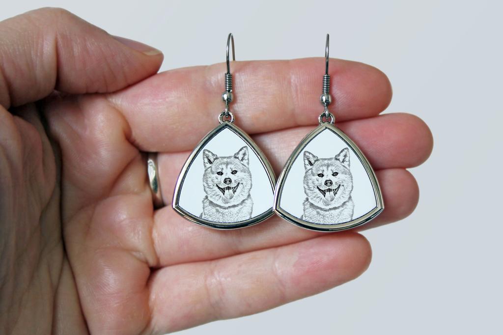 Akita, Akita Inu - orecchini cane, orecchini pendenti con foto, gioielli personalizzati con stampa marca Art-Dog