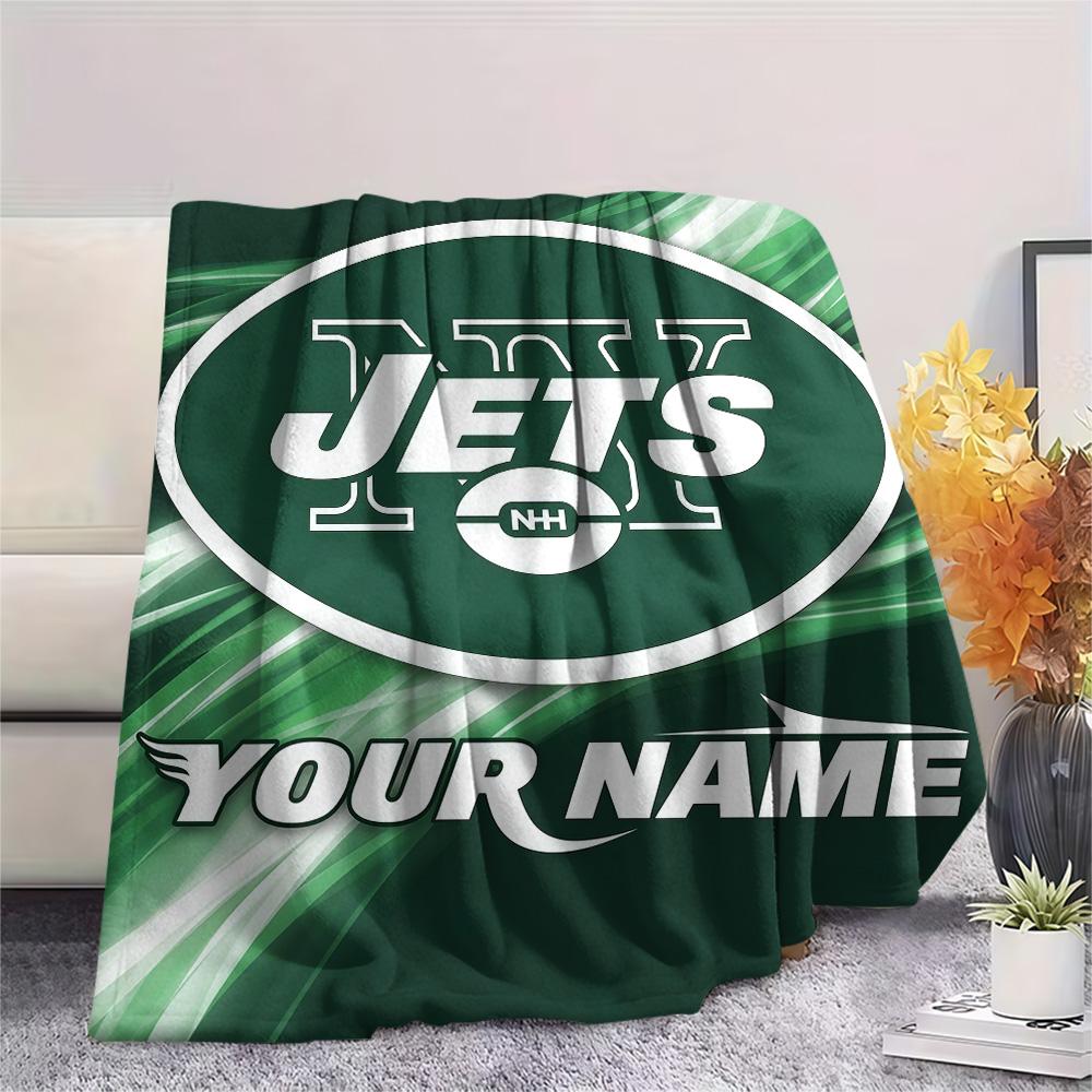 Custom Name New York Jets Flannel Blanket, High quality Comfortable for All Seasons, Home Decor, Warmth and Comfort