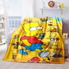 Kawaii Donut Pattern Blanket, The Simpsons Travel Flannel Blanket, Warm Blanket for Sofa Beds, Holiday Gift.