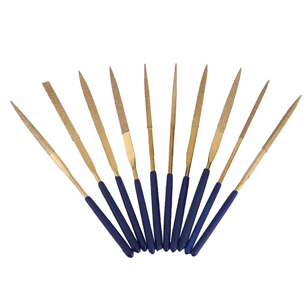 10pcs Titanium Alloy Coated Grinding Diamond Needle Files Set Repair Tools
