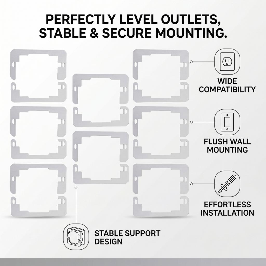 20 Pcs Wall Plate Spacer Stainless Steel Outlet Spacer Wall Plate Leveler Device for Electrical Box