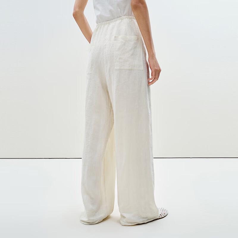 LESS Women's Loose Wide-Leg Hemp-Linen Trousers