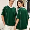 Maglia da Calcio Green Design Estiva Manica Corta Uomo Donna T-shirt da Calcio Moda Casual Unisex Streetwear Morbido Scollo a V Camicie Maschili