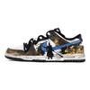 Nike Dunk Slip Resistant Abrasion Resistant Low top Skateboard Shoes Unisex Black Gold DD1391-100(Team186-)
