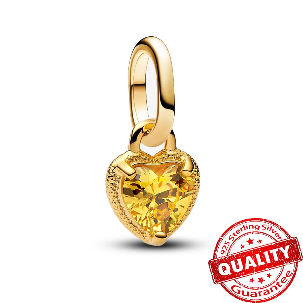 Colorful Chakra Heart Mini Dangle Charm Fit Brand Me/Moment Bracelet Copper Enamel & Crystal Jewelry Pendant Gift