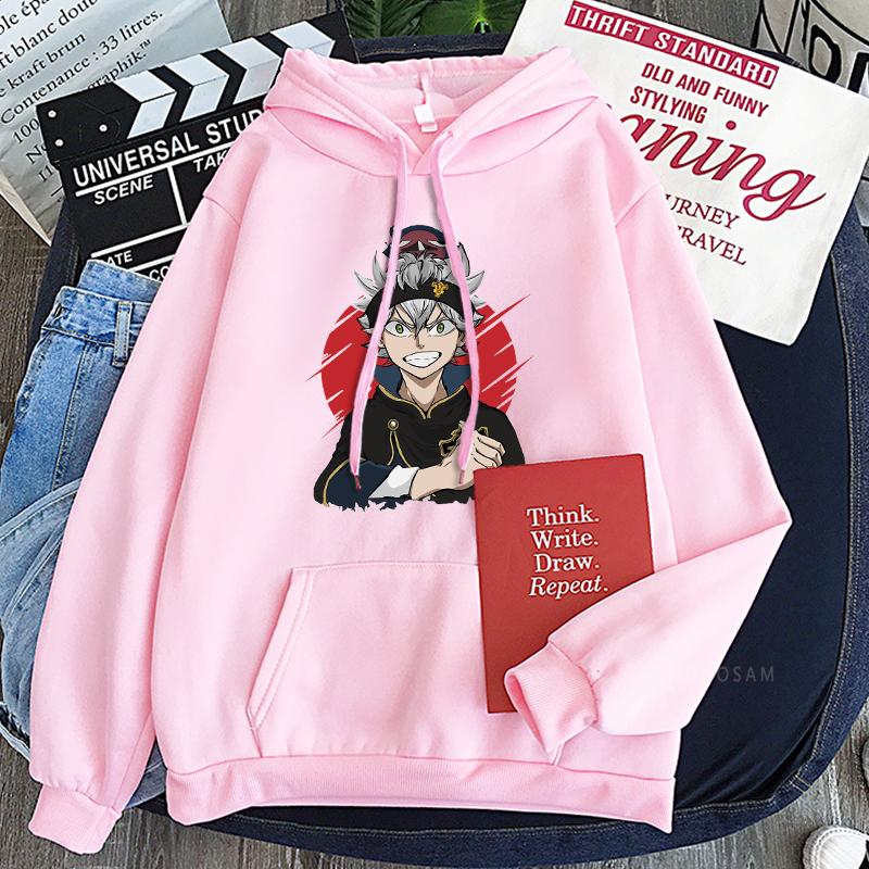 Harajuku Japanese Anime Black Clover Men Hoodies Sweatshirt Funny Cartoon Boys Asta Streetwear Pullover Winter Patchwork Hoodies