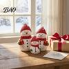 Christmas Party Supplies Resin Snowman Figurine, Cute Family of 3 Statue with Santa Unique Presents Hat, Red Scarf, Holiday Tabletop Ornament