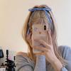Blue Braided Ribbon Bow Hair Clip - Korean Style Duckbill Pigtail Accessory