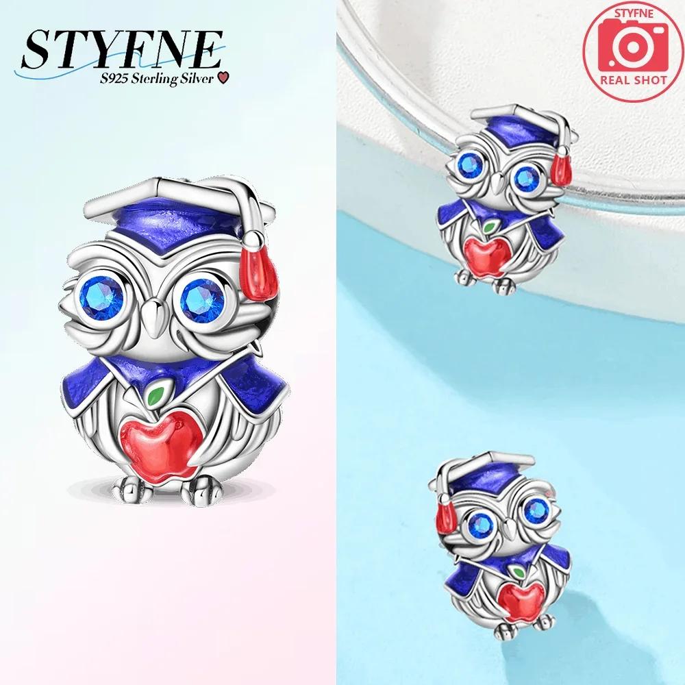 Decorative Charms Plata Originales Graduation Hat Owl Beads For Charms Copper Arm Bracelet Beads Jewellery Creating Women'S Present