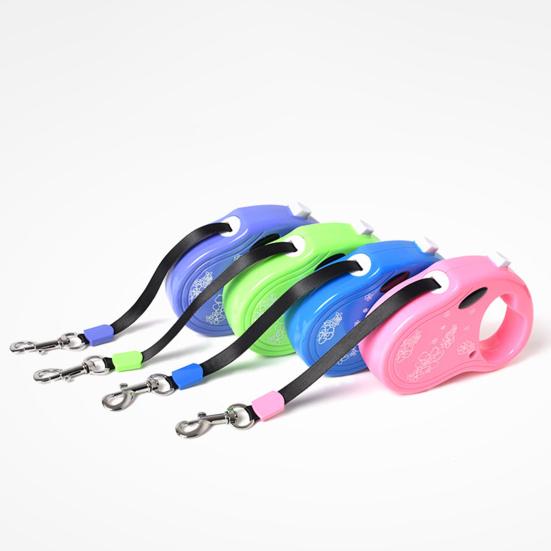 10Ft Retractable Dog Leash Heavy Duty Nylon Rope Pet Leash with Handle One-Touch Control Button Tangle-free Leash for Small Medium Dogs