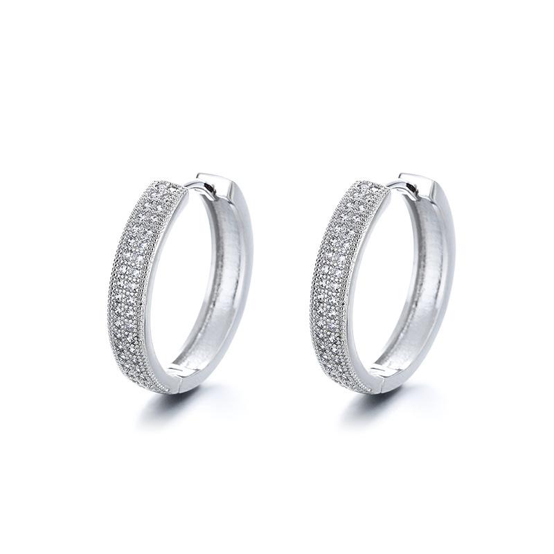 

Buyee 925 Sterling Silver Female Big Clip Earring White Zircon Earring for Women Fashion Wedding Fine Jewelry Earring Gift