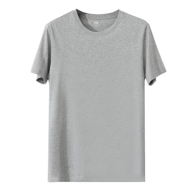 

Мужская футболка большого размера с коротким рукавом, тонкая, свободного кроя, с круглым вырезом - чисто белая XL (50~68 kg)